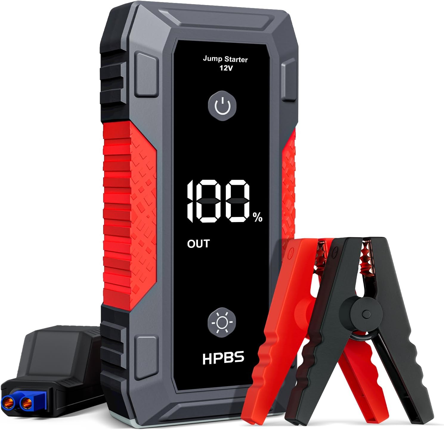 HPBS H50 5000A portable 12V car battery jump starter with 3.0 inch LCD display